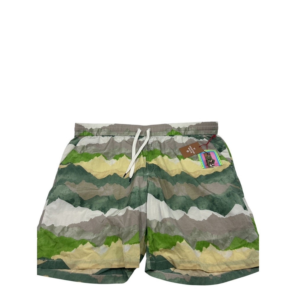 Houston White Men XXL Swim Shorts Green Tan Camo Straight Leg New Tags